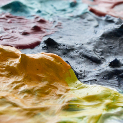 A ridge of paint creating texture.
